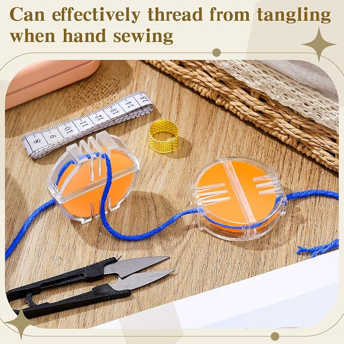 Maitys 2 Pcs Thread Wax Beeswax for Hand Sewing,Deep Yellow, Clear Case | Conditioner for Embroidery Quilting, Strengthens Sewing Line Reduces Fraying, Clear Case Storage, Natural Beeswax Formula