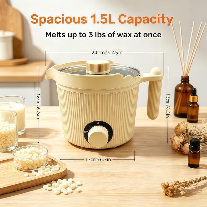 NIUQUANQU Candle Making Kit with 3Lbs Wax Melting Pot, for DIY Candle Making Supplies Craft, Including Hot Air Gun, Thermometer, Electronic Scale, Trimmer,Wicks, Fixer, Adhesive Tape,Silicone Spoon