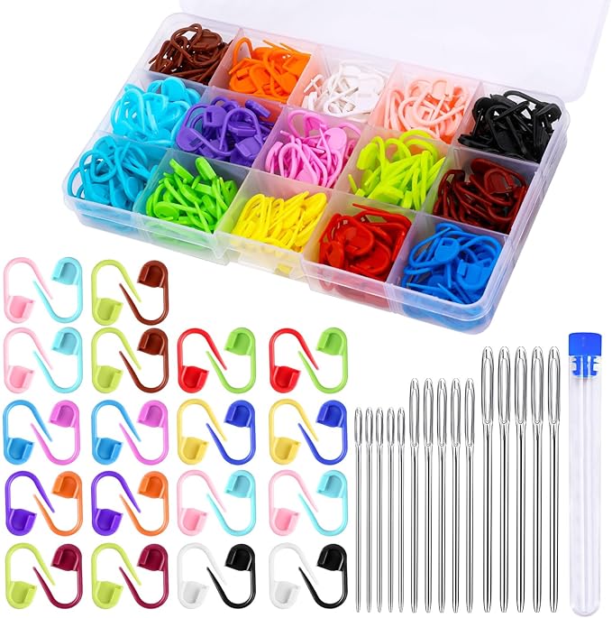 LUNARM Crochet Stitch Markers 315PCS Stitch Markers for Crocheting Knitting