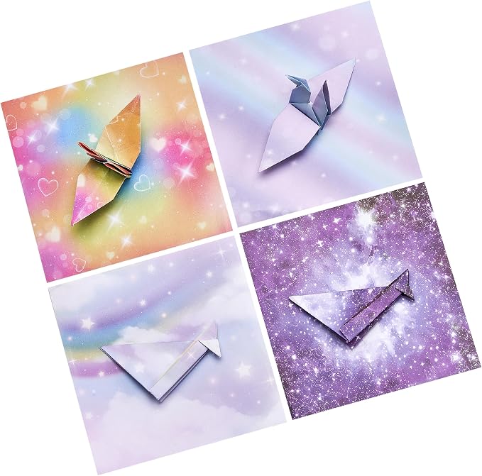 JoyCat Dreamy Fantasy Patterned Origami Paper, 50 Sheets, 6x6 Inch | Double-sided celestial, magical and mythical patterns create dreamy origami, scrapbook pages, cards and fantasy crafts.