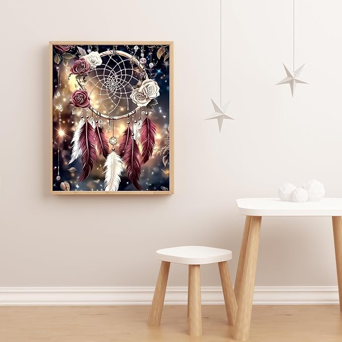 Dream Catcher 5D DIY Diamond Painting Kits for Adults,Diamond Art Kits | Full Drill Diamond Painting for Beginners, Gem Art Kits for Home Wall Decor11.8 x15.7 Inch