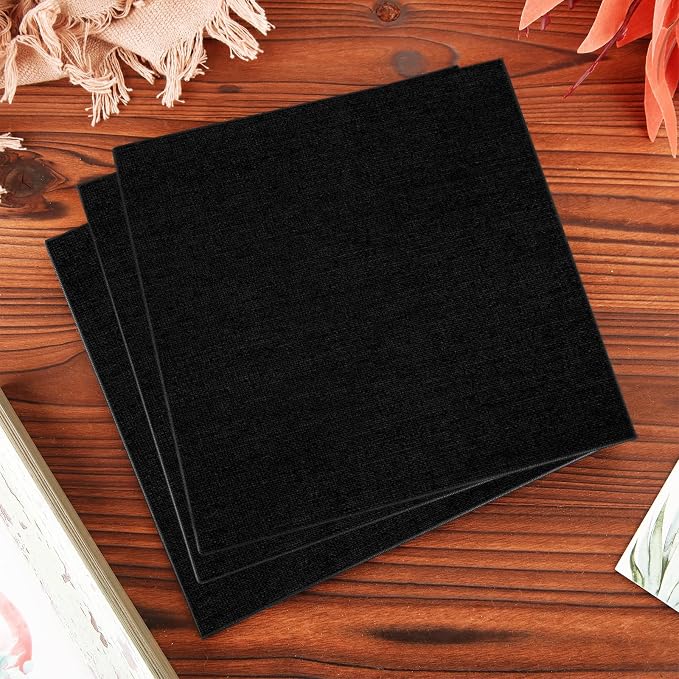 24PCS 8x8 Inch Black Canvas Panels, Small Canvas Boards for Painting, Cotton Canvas Panels for Oil Acrylic Watercolor Paint