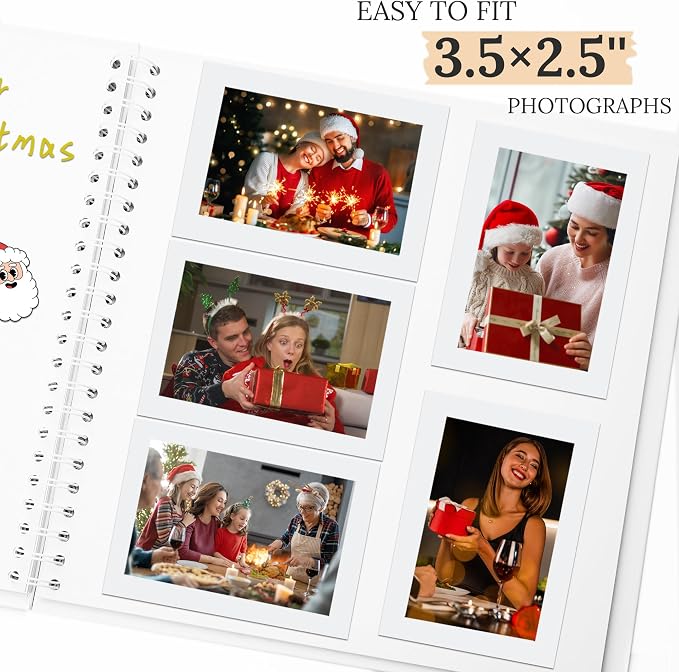 Scrapbook Photo Album 8"x8" 20 Sheets 40 Pages Hardcover Kraft Paper White