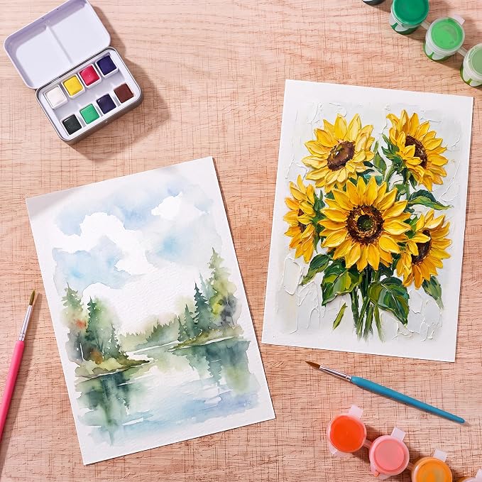 80 Sheets Large Watercolor Paper 11 x 14 Inch, White Water Color Paper