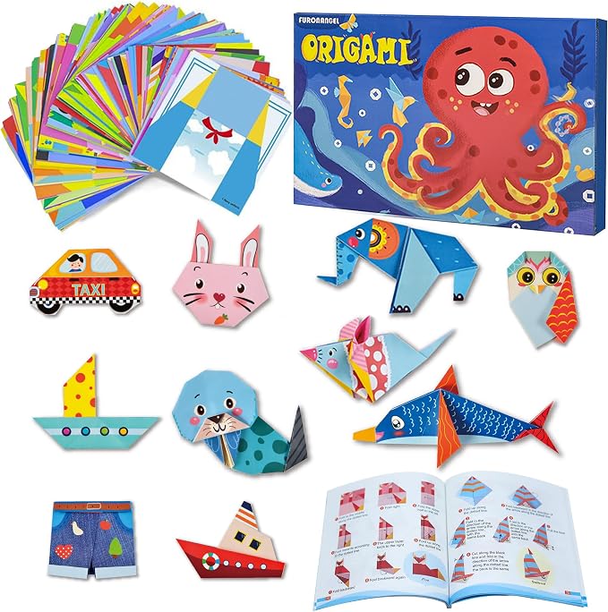 Origami Kit for Kids Ages 5-16, 212 Sheets with 72 Patterns & Instruction Book | Origami Paper Kit for Beginners & Advanced | Arts & Crafts Toys for Girls & Boys Ages 8-12 | Birthday & Christmas Gifts