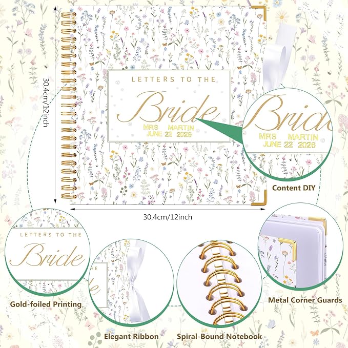 Humyoun Letters to Bride Scrapbook,12 X 12 Inch,Wildflower,Colorful