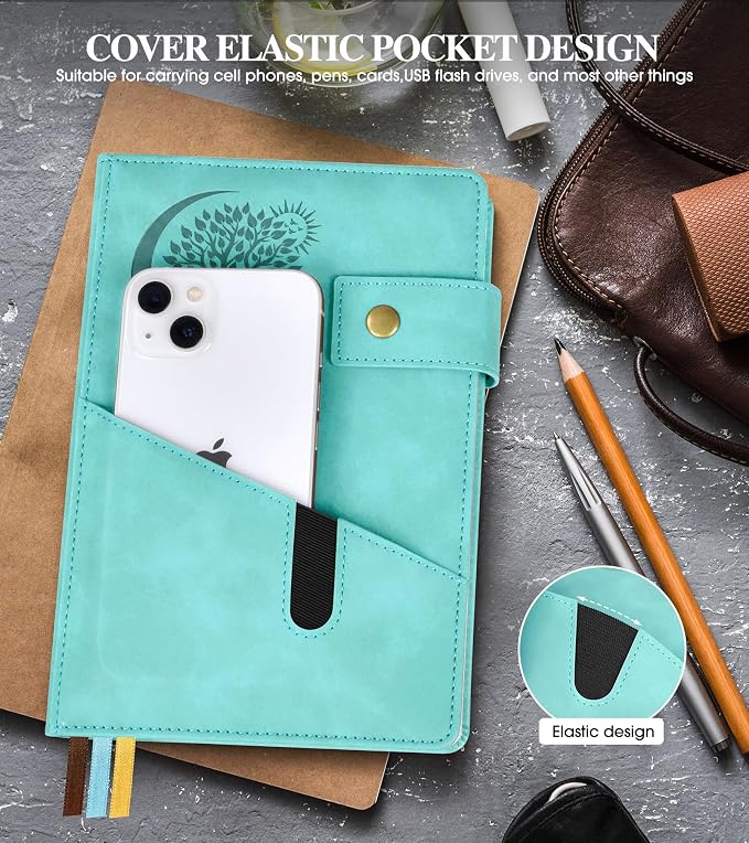 PAIBAS Lined Journal Notebook for Men, A5 Leather Journals for Writing Women, Hardcover Notebooks for Work,School,Note Taking,Travel,Business,Personal daily Diary,200 Page College Ruled (5.9" x 8.4")