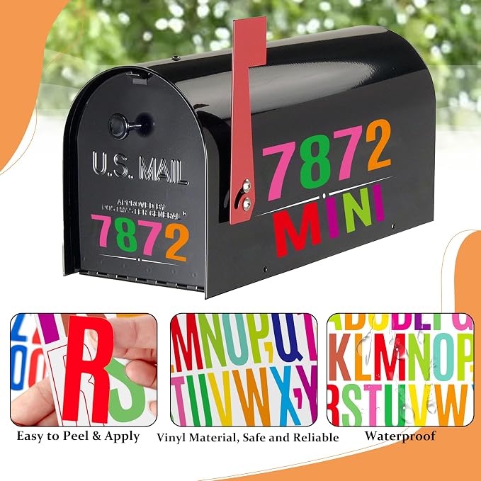 Letter Stickers 30 Sheets 1500 PCS Large Alphabet Sticker 2 Inch Vinyl Self Adhesive Stick on Stickers for Water Bottles Cup Mailbox Number Address Crafts Scrapbook Bulletin Board Decor (Colorful)
