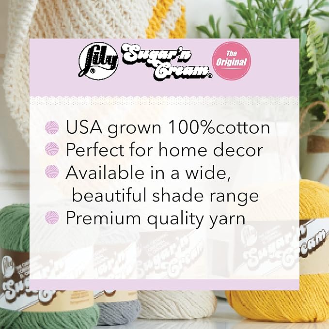 Lily Sugar'n Cream Cotton Yarn for Dishcloths Hot Blue 6-Pack
