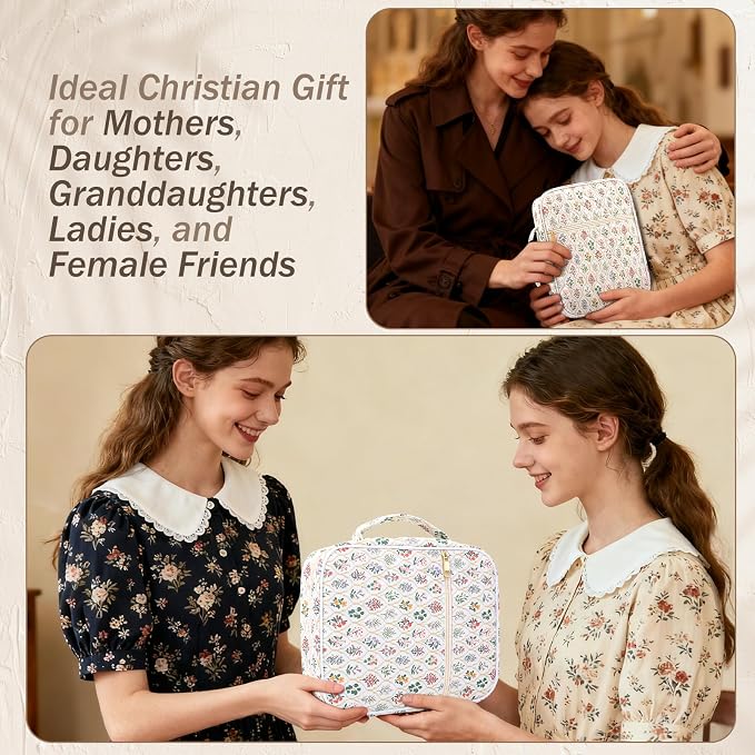 XKDOUS Bible Cover Case for Women Bible Bag Journaling Kit w/Study Supplies
