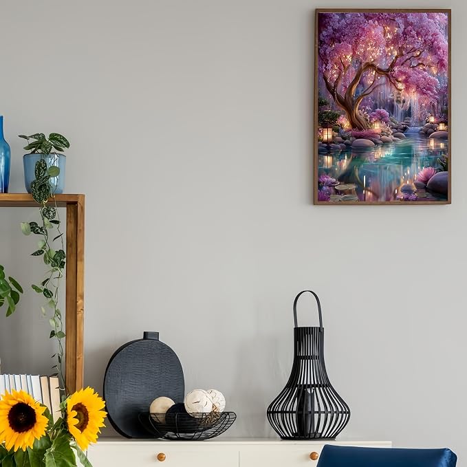 Diamond Paintings Kits for Adults,Glowing Dream Forest Diamond Arts Kits | Full Round Drill Paint by Diamond,5D DIY Diamond Painting Dot Gem Art for Beginners,for Home Wall Decor 11.8x15.8 Inches