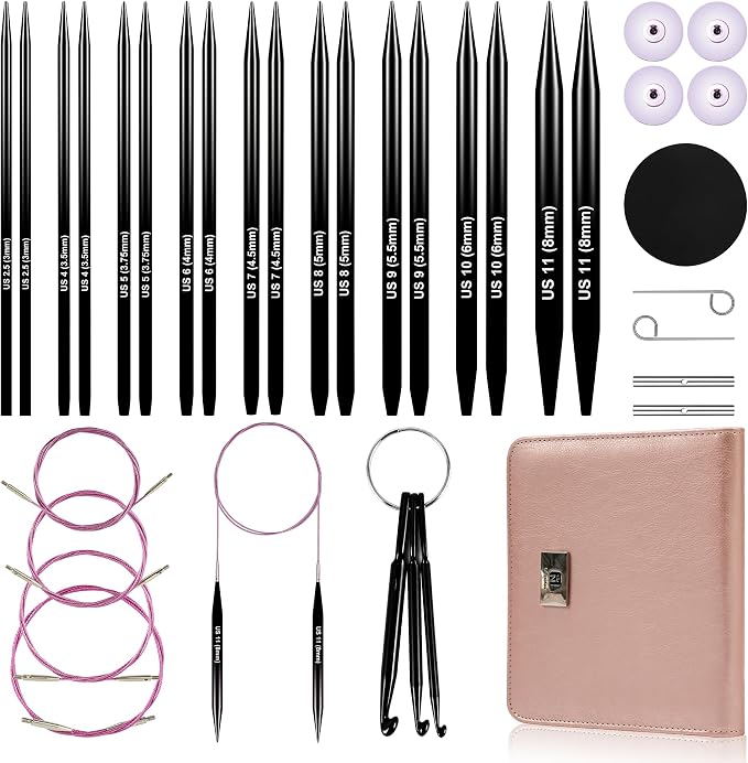 Froggod 4.53" (11.5cm) Interchangeable Circular Knitting Needles Set