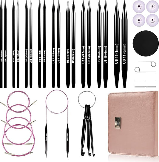 Froggod 4.53" (11.5cm) Interchangeable Circular Knitting Needles Set