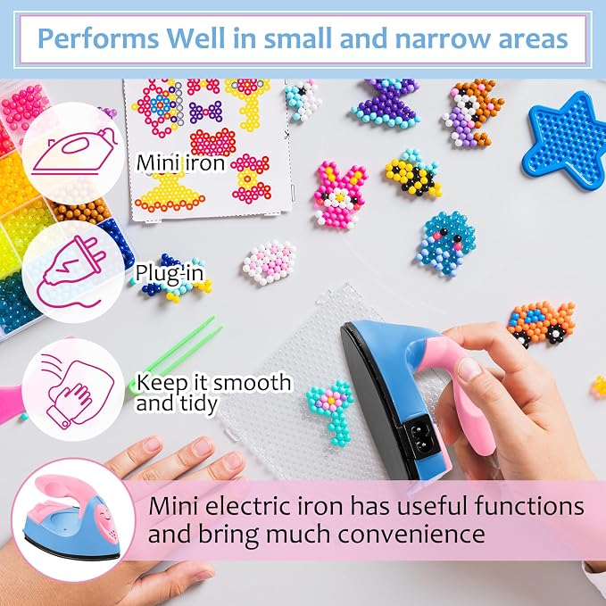 Honoson Mini Craft Iron with Charging Base Tiny,Dark Pink,Sky Blue