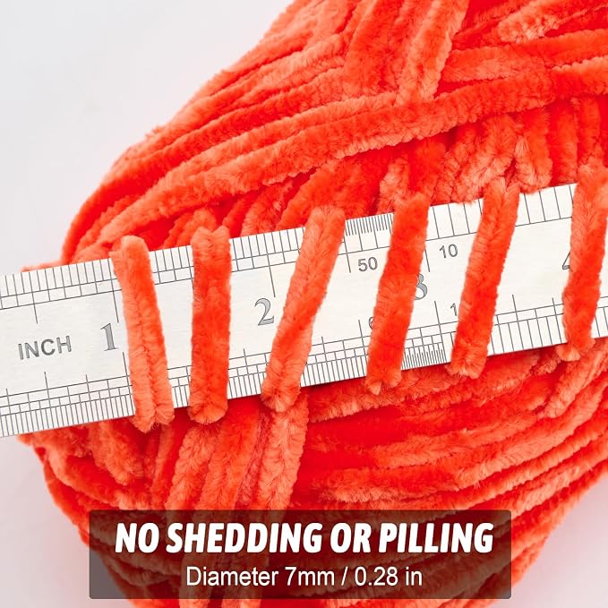 Soft Velvet Chenille Yarn for Crocheting, Super Bulky Yarn for Blankets