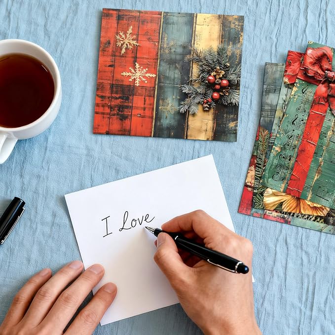 Christmas Scrapbook Paper Pad 24 Sheets Scrapbooking Supplies, Single-Sided Patterned Cardstock Pads Supplies for Card Making, Designer Planner Journals, Background Borders, Greeting Cards 6"×6”