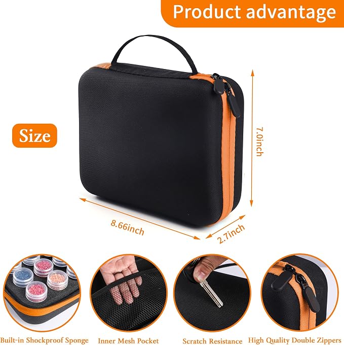 LYMUSUMI 30 Slots Diamond Art Storage Containers Painting Accessories Tools | Portable Bead Storage Boxes for Diamond Painting for Adults（Orange）
