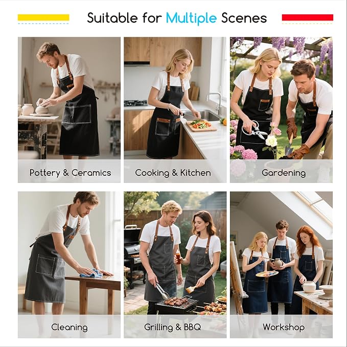 MEEDEN Painting Apron for Men Women: Adjustable Cross Back Waterproof