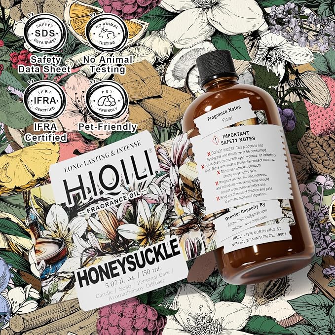 HIQILI Honeysuckle Fragrance Oil for Diffuser & Candle Making - 5.07 Fl Oz