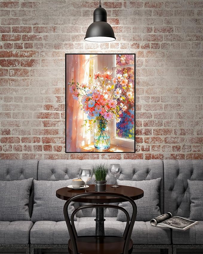 Flowers Diamond Art Kits for Adults, Daisy Diamond Painting Kit 12x16 Inch