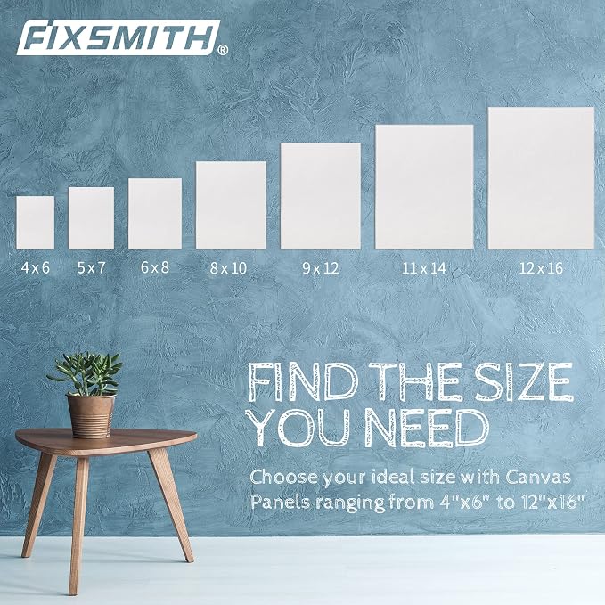 FIXSMITH Canvas Boards for Painting 4x6 Inch, Super Value 48 Pack Mini Canvases, White Blank Canvas Panels, 100% Cotton Primed, Painting Art Supplies