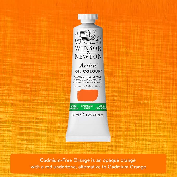 Winsor & Newton Artists' Oil Paint, 37ml Tube, Cadmium-Free Orange