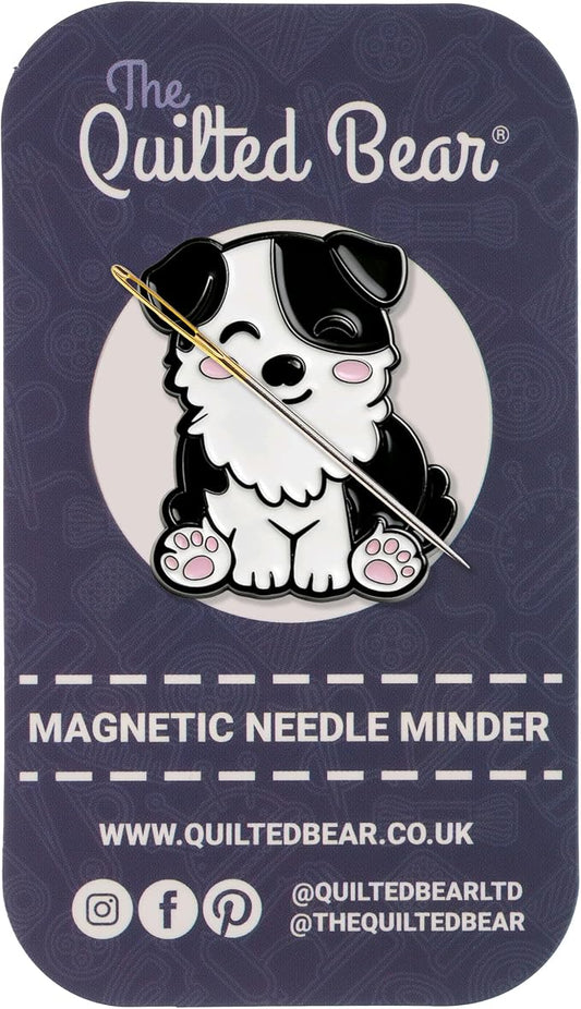The Quilted Bear Magnetic Needle Minder, Collie Dog | Enamel Needle Keeper for Embroidery & Cross Stitch, Secure Holder for Sewing Needles & Pins, Strong Magnet, Sewing Accessory