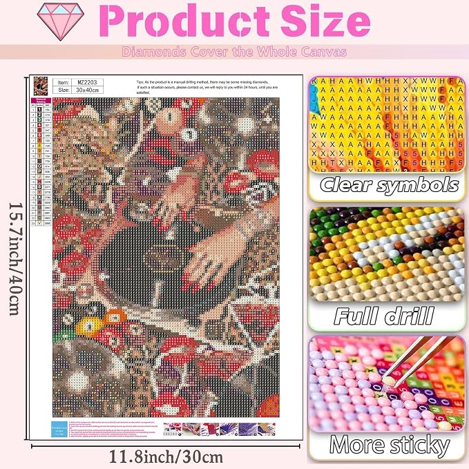 Trendy Cheetah Diamond Art Kits for Adults 12 x 16inch
