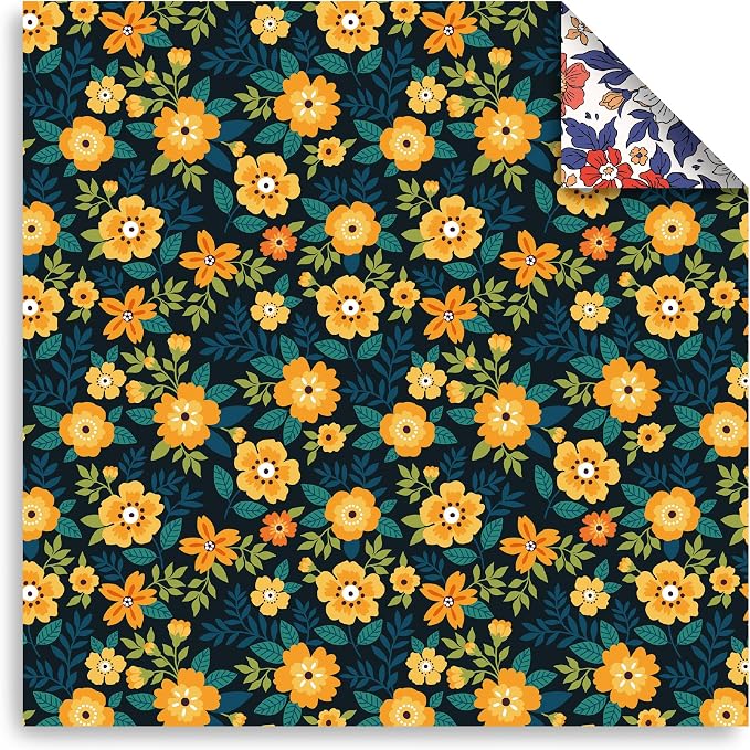 Origami Paper Kit 100 Sheets, 6x6 Inch Double Sided 40 Vivid Colored Paper | 70GSM Colorful Paper,40 Different Pattern Origami Kit,DIY Hand Crafts,Arts Creativity,Easy to Fold,No-Fading.Chiyo Flower