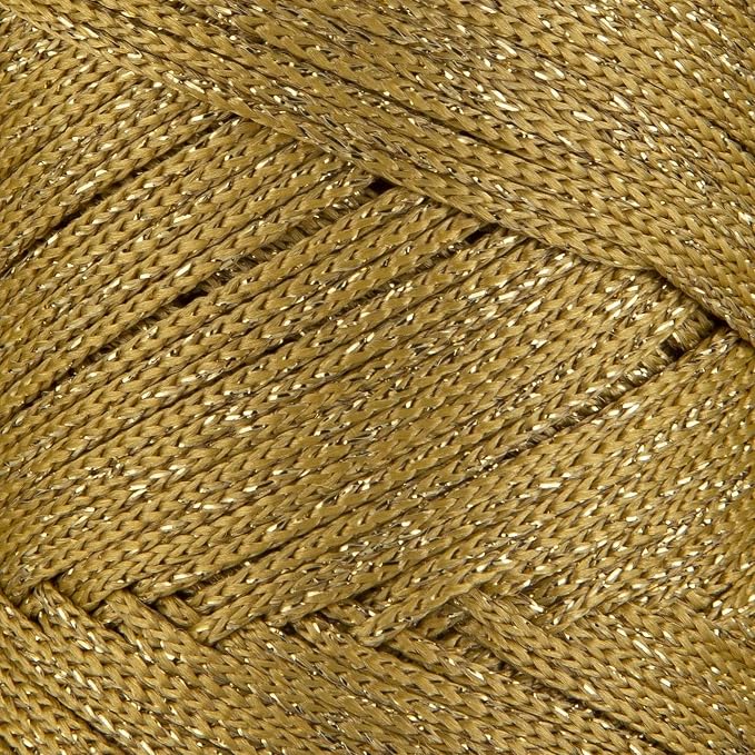 S Sensy 2mm Sparkle - Premium Polypropylene Macrame Cord 10 Skeins Mustard