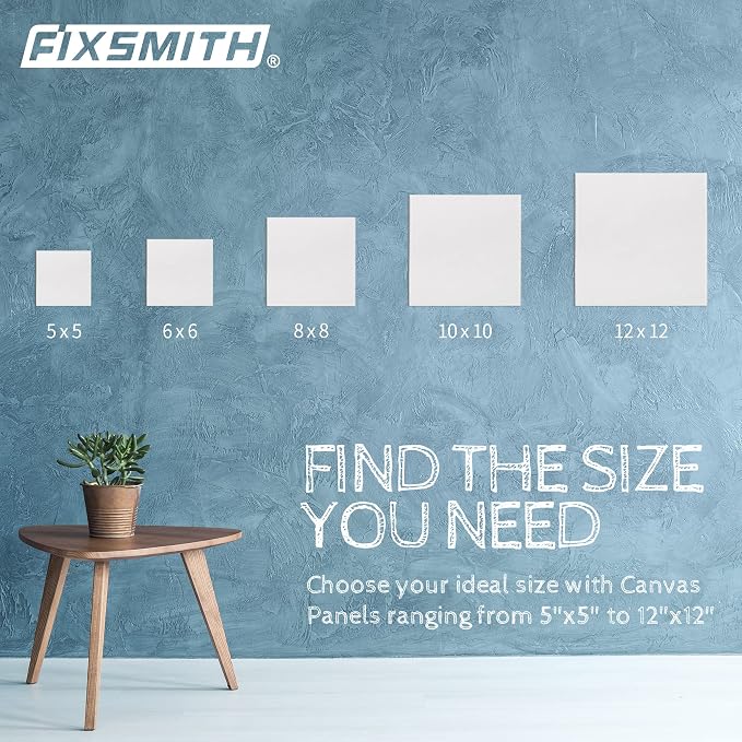 FIXSMITH Canvas Boards for Painting 5x5 Inch, Super Value 24 Pack Mini Canvases, White Blank Canvas Panels, 100% Cotton Primed, Painting Art Supplies