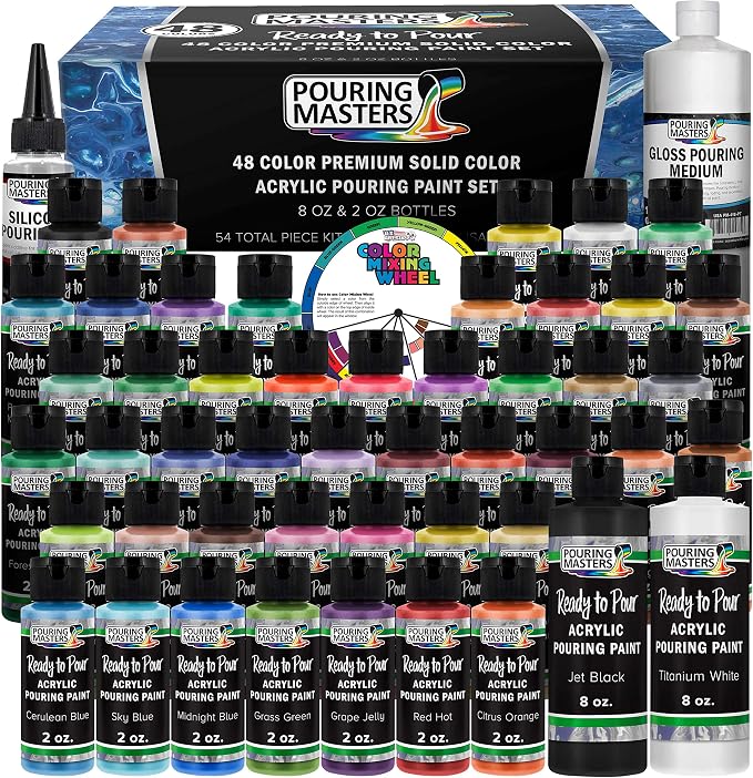 Pouring Masters 48-Color Ready-to-Pour Acrylic Pouring Paint Set