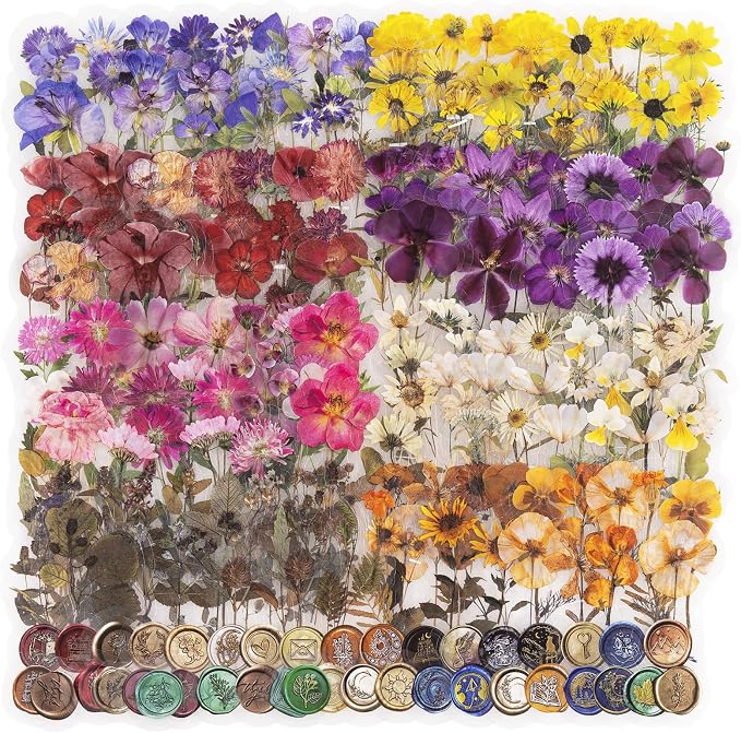 320PCS Pre-Cut Small Floral Stickers Set for Card Making