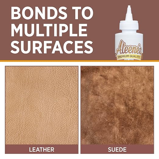Aleene's Leather & Suede Glue, Adhesive For Crafts, Embellishments, Light Repairs, Leather Projects 4 fl oz
