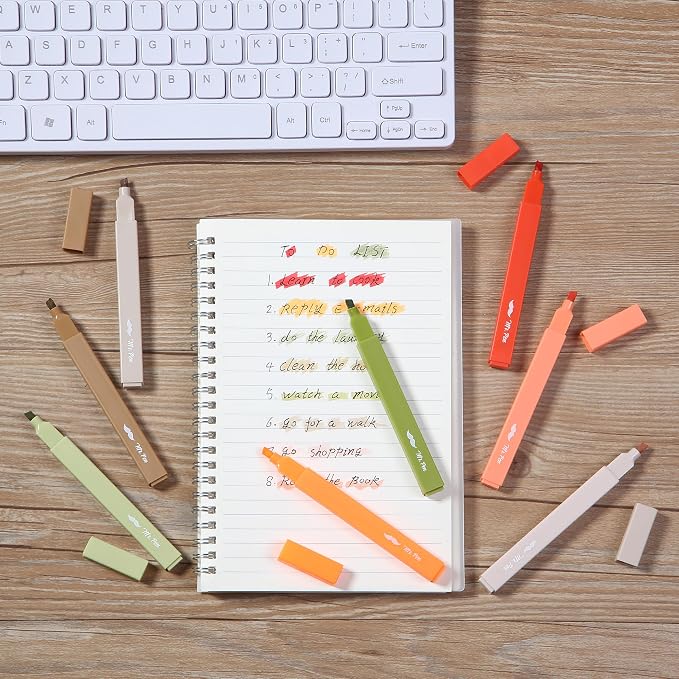 Mr. Pen- Aesthetic Highlighters No Bleed, 8 Pack, Assorted Colors | Chisel Tip, Cute Highlighters Assorted Colors for Journaling, Highlighting, Underlining, Fast Dry, Back to School Supplies
