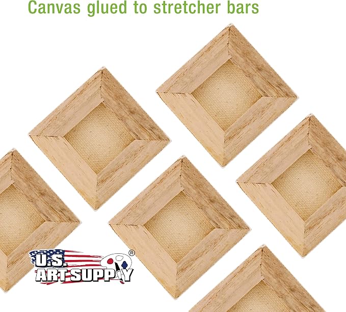 U.S. Art Supply 3x3 Mini Canvases for Painting, 72 Pack Bulk Small Stretched Artist Canvas Professional Primed - Ideal for Arts & Crafts