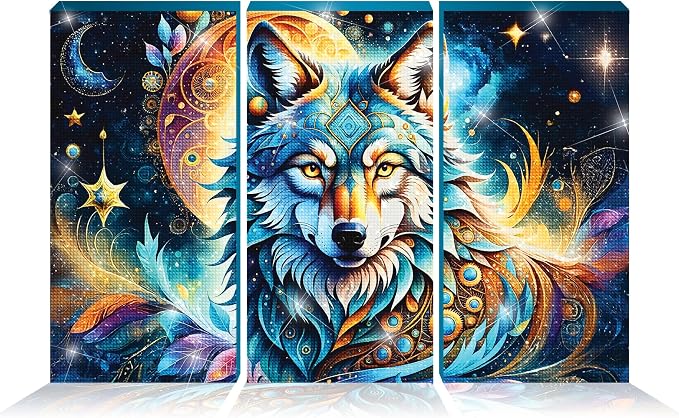 ArtSkills Diamond Painting Kit Framed Canvas Diamond Art - Wolf