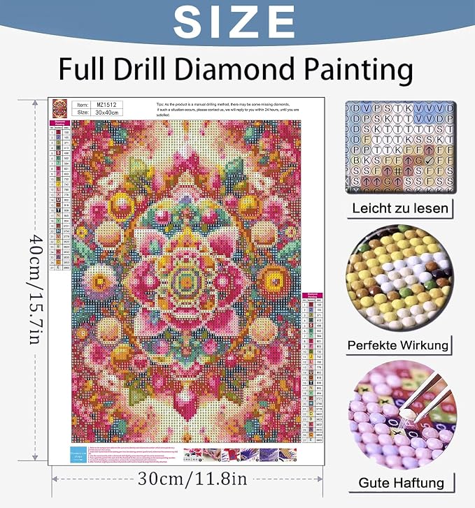 Benjenes Mandala Diamond Art Kits for Adults, Diamond Painting Kits