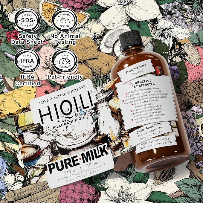 HIQILI Pure Milk Fragrance Oil for Soap Making & Body Wash - 5.07 Fl Oz