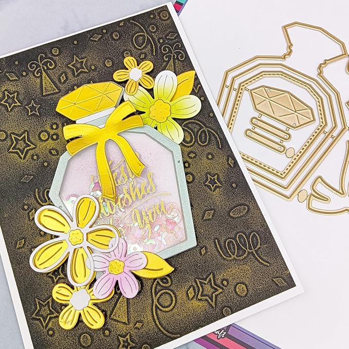 Alinacutle Metal Cutting Die Cut Golden Cut Dies for Gift Packing Paper Craft Handmade Card Making DIY Greeting Cards Scrapbooking and Album Holiday Gifts Decor (Perfume Bottle)