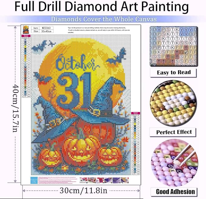 mrpwnle Diamond Art Kits for Adults, Halloween Diamond Painting Kits
