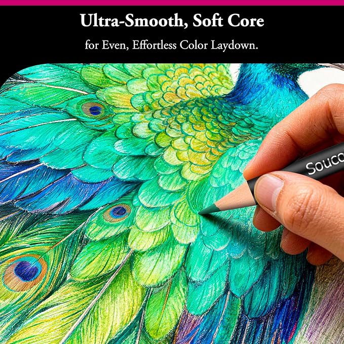 Soucolor 72 Colored Pencils for Adult Coloring Book,Back to School Supplies | Vibrant,Soft Core,Smooth Coloring Pencils for Kids Beginners Sketching, Drawing, Blending,Shading,Arts & Crafts Supplies Gift
