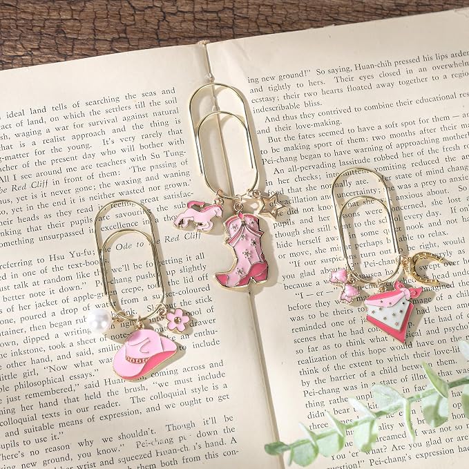 Cute Paperclip Metal Bookmark - 3 PCs Western Cowboy Gifts