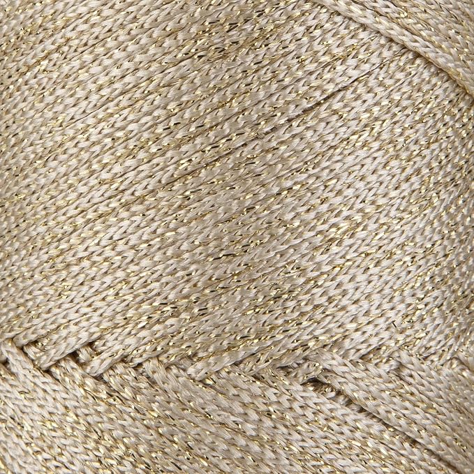 S Sensy 2mm Sparkle-Premium Polypropylene Macrame Cord 10 Pack Ecru Sparkle