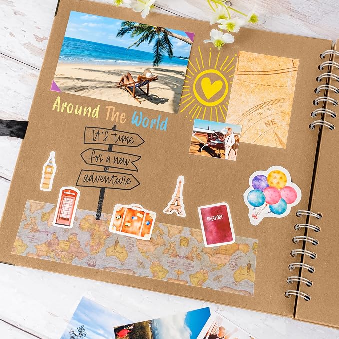 Scrapbook Album, 80 Pages, 11 x 11 Inch, Brown Photo Album, Scrap Book | Hardcover with Thick 200 GSM Kraft Paper, Ideal for Your Scrapbooking Albums, Art & Craft Projects (Brown, 11 x 11 Inch)