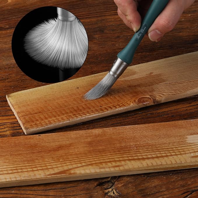 Bates- Trim Paint Brush, 3 pcs, 5/8”, 3/4” and 1”, Ergonomic Handles, Sunset Coastline Colors, Trim Brushes for Painting