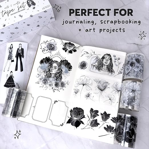 Pet Tape Stickers for Journaling - 4 Journaling Tapes for Junk Journals