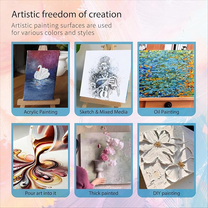 Bianyo 11x14 Inch Canvas Panels for Painting – 12 Pack, 100% Cotton, Triple Primed & Acid-Free, Art Boards for Acrylic & Oil Paints, Ideal for Artists, Students, Hobbyists & Beginners