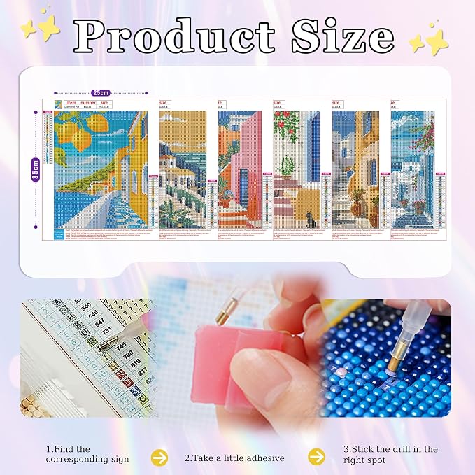 Amaieuin 6 Pack Diamond Art Kits for Adults Beginners,Landscape 10x12in