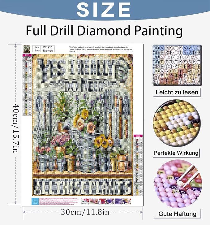 Benjenes Garden Diamond Art Kits for Adults, Diamond Painting Kits